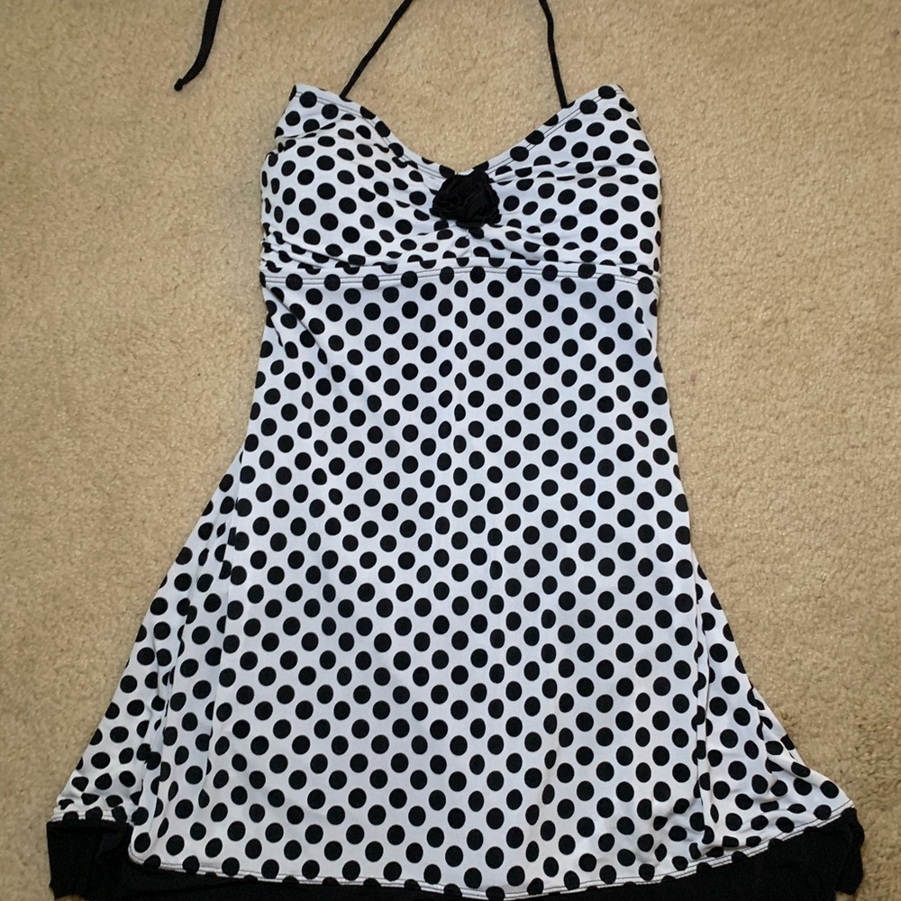 Catalina Suddenly Slim Polka Dot Halter Tankini Swim Top – Size Large (12–14) - Picture 5 of 12